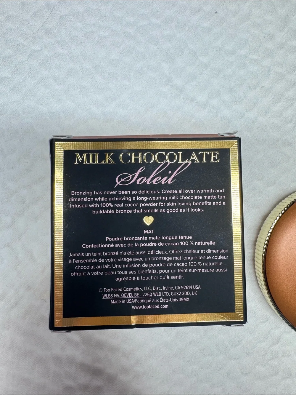 Too Faced Milk Chocolate Soleil Matte Bronzer 0.28 oz Opened Unused